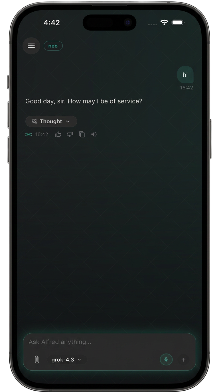 ALFREDx app — Ask Alfred on Mobile